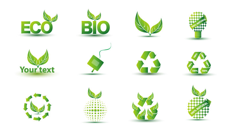 free vector Green Eco Icon Set